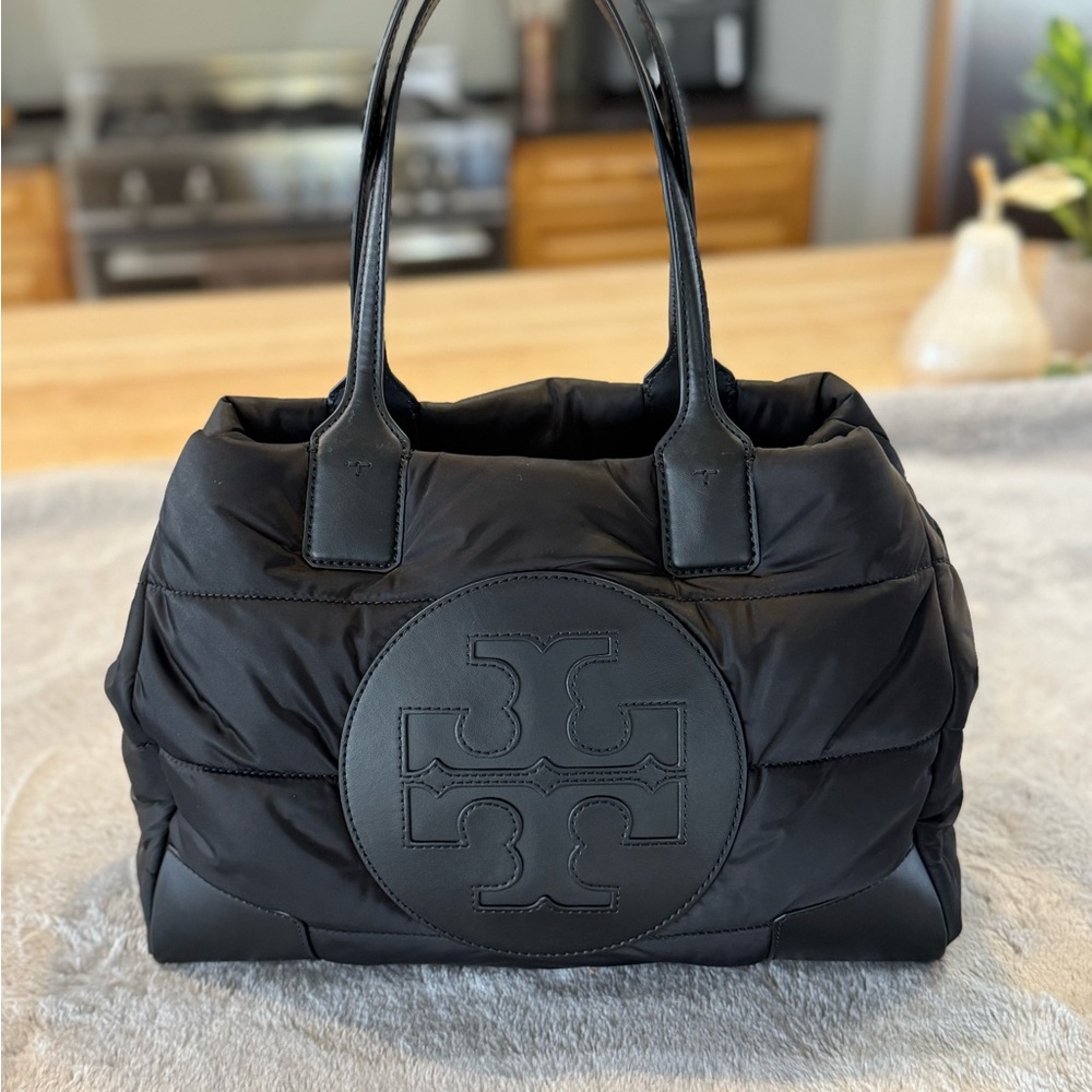 Tory Burch Black Quilted Tote